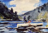 Homer, Winslow - Hudson River, Logging